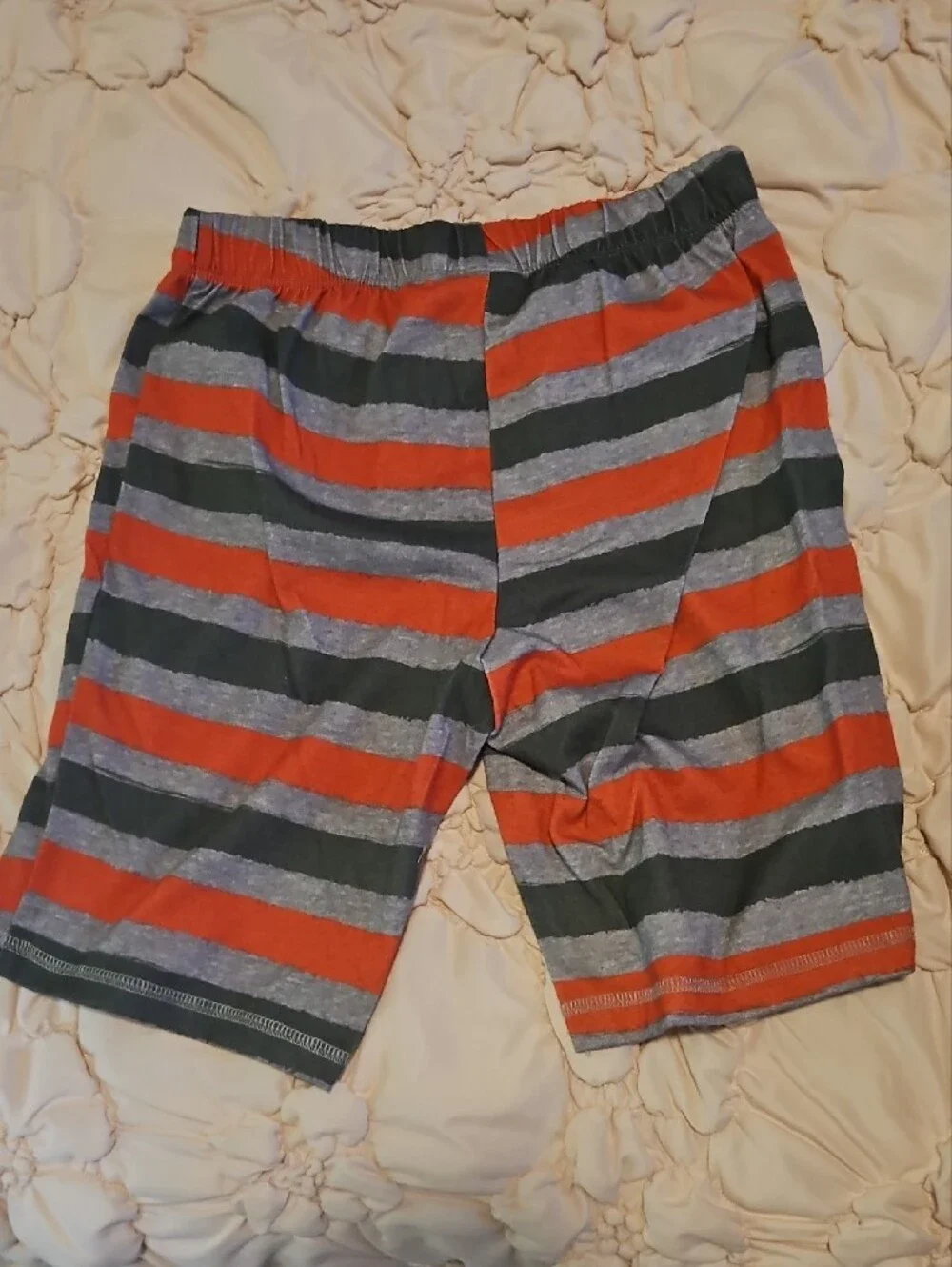 Eddie Bauer Kids M (10/12) Striped Knit Shorts - Red, Gray, Black